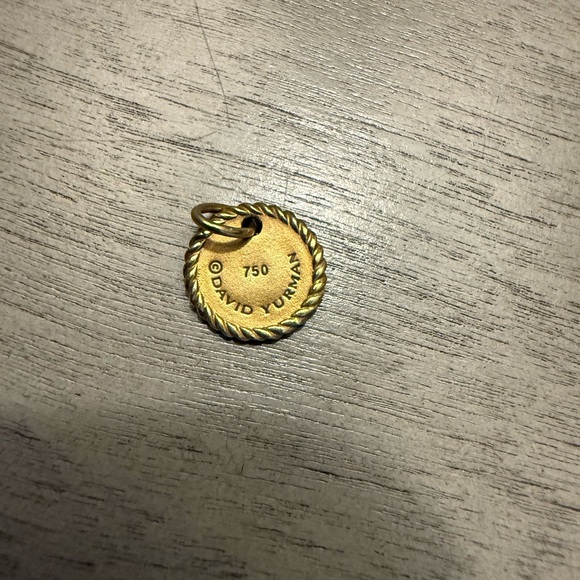 David Yurman Gold Rope Initial Diamond Pendant - Picture 2 of 3